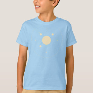 Elegant Minimalist Solar System  Planets and Stars T-Shirt