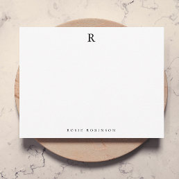 Elegant Minimalist Sophisticated Classic Monogram Note Card