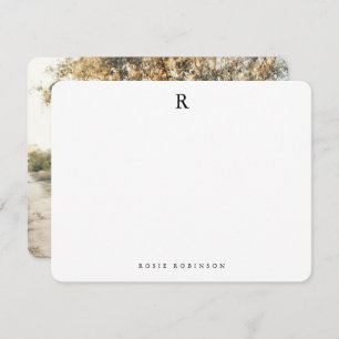 Elegant Minimalist Sophisticated Monogram Photo Note Card