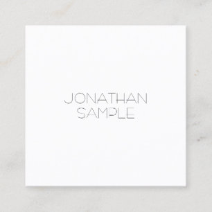 Elegant Minimalist Square Design Modern Luxe Plain Business Card