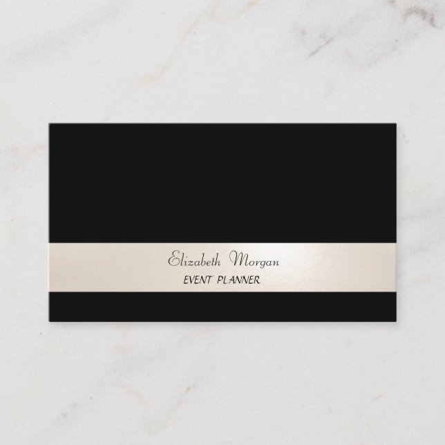 Elegant Minimalist,Striped,Black Business Card (Front)