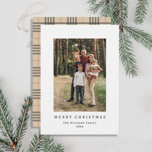 Elegant Minimalist Stylish Greeting Photo Holiday Card
