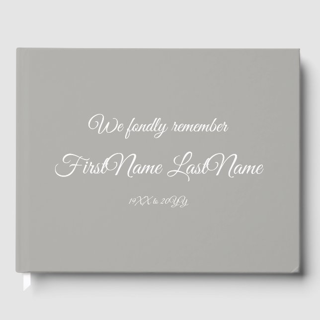 Elegant & Minimalist Sympathy Guestbook (Front)