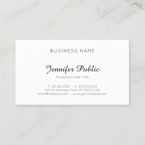 Elegant Minimalist Template Clean Trendy Modern Business Card