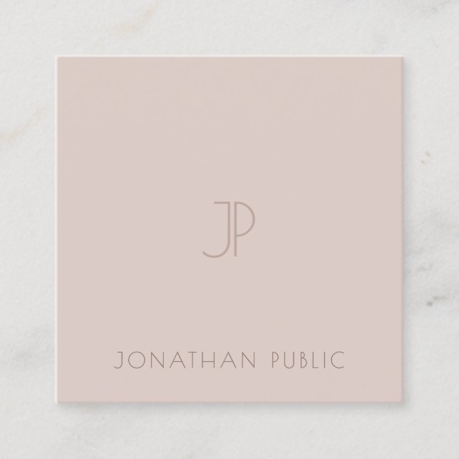 Elegant Minimalist Template Modern Monogram Simple Square Business Card (Front)