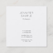 Elegant Minimalist Template Professional Chic Luxe Square Business Card (Back)