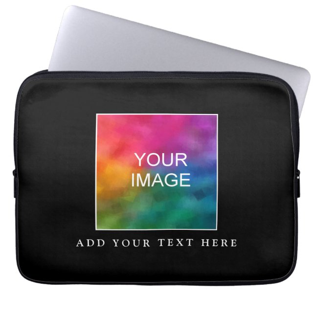Elegant Minimalist Template Upload Photo Image Laptop Sleeve (Front)