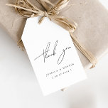 Elegant Minimalist Thank You Black Script Wedding Gift Tags<br><div class="desc">Personalized and simply stylish with thank you,  names,  date,  and custom message in elegant fonts.</div>