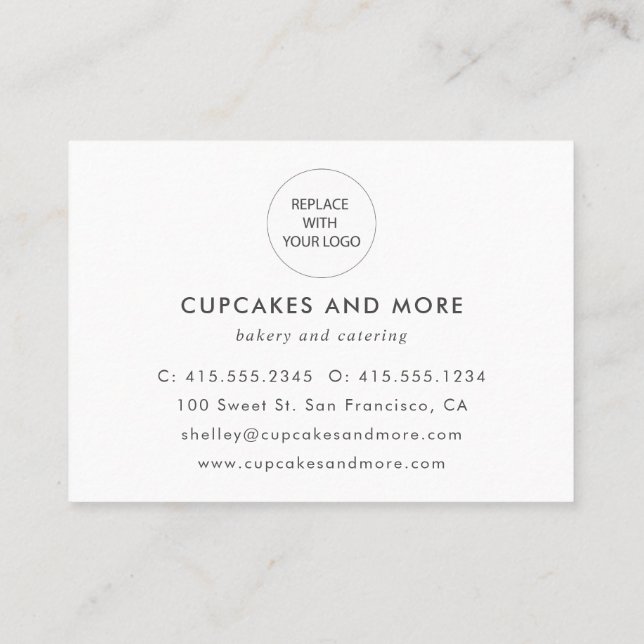 Elegant Minimalist Thank You Business Card (Back)
