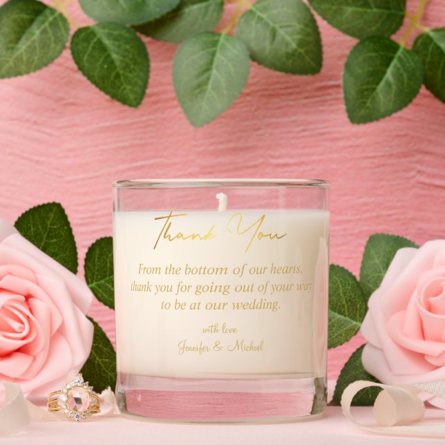 elegant minimalist thank you gold wedding scented candle (Wedding)