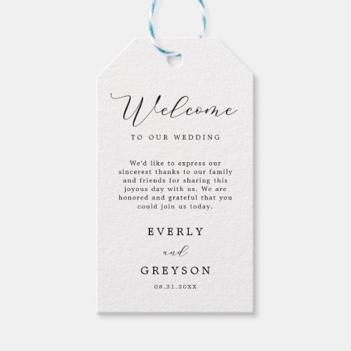 Elegant Minimalist Thank You Message Gift Tags