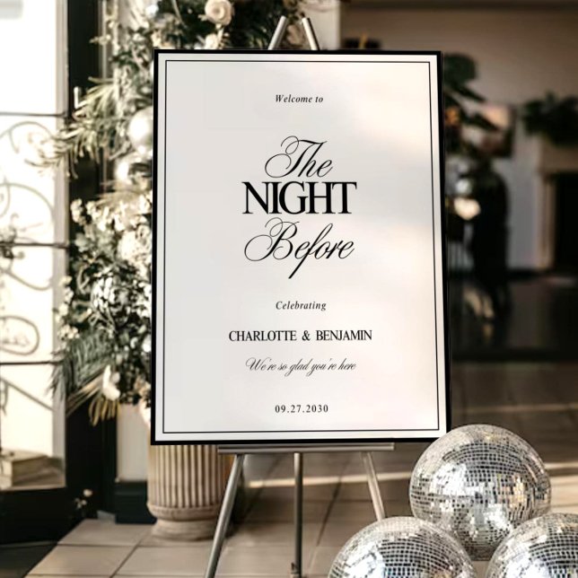 Elegant Minimalist The Night Before Welcome Sign (Creator Uploaded)