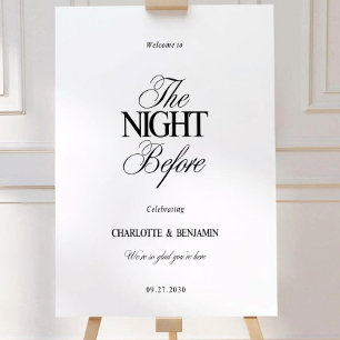Elegant Minimalist The Night Before Welcome Sign