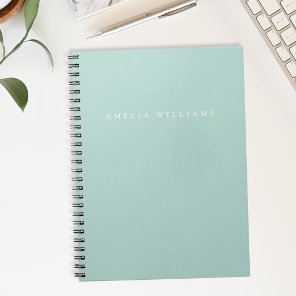 Elegant Minimalist Turquoise Monogram Notebook