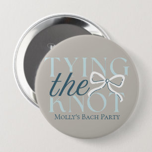 Elegant Minimalist Tying the Knot Bridal Shower Button