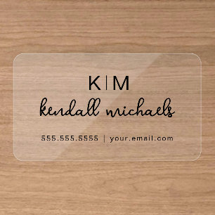 Elegant Minimalist Typography Clear Business Cards