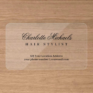 Elegant Minimalist Typography Clear Business Cards