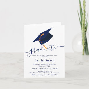 Elegant minimalist typography graduation party invitation