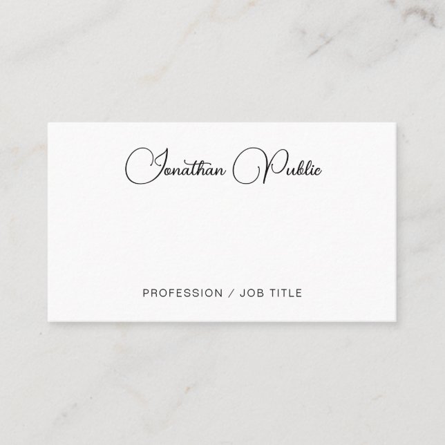 Elegant Minimalist Typography Template Modern Business Card (Front)