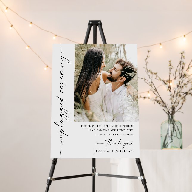 Elegant Minimalist Unplugged Wedding Ceremony  Foam Board (In Situ (Stand))