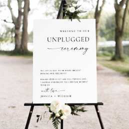 Elegant Minimalist Unplugged Wedding Ceremony Foam Board