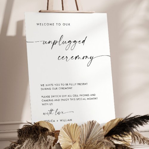 Elegant Minimalist Unplugged Wedding Ceremony Foam Board
