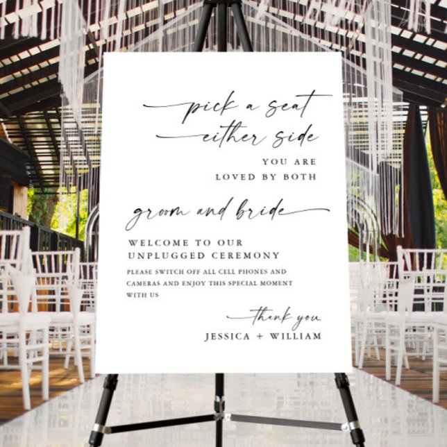 Elegant Minimalist Unplugged Wedding Ceremony Foam Board (Creator Uploaded)