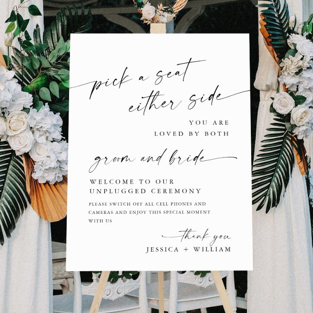 Elegant Minimalist Unplugged Wedding Ceremony Foam Board (Creator Uploaded)