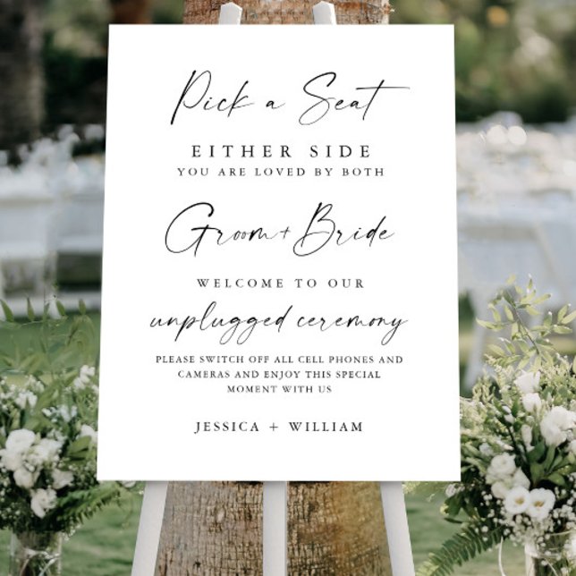 Elegant Minimalist Unplugged Wedding Ceremony Foam Board (Creator Uploaded)