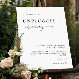 Elegant Minimalist Unplugged Wedding Ceremony Foam Board