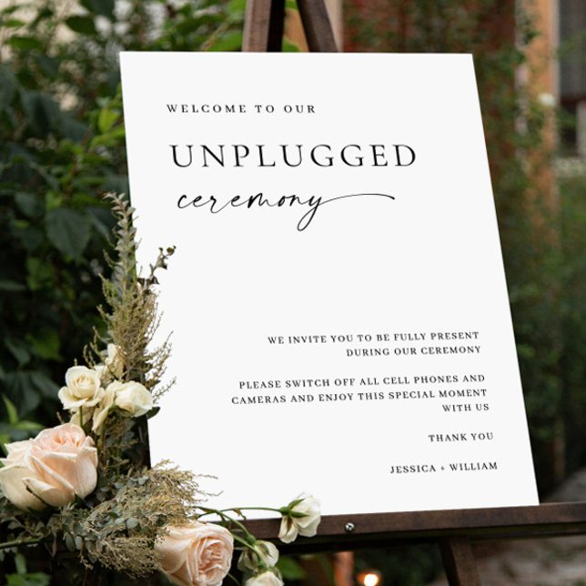 Elegant Minimalist Unplugged Wedding Ceremony Foam Board (Creator Uploaded)