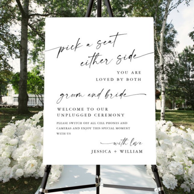 Elegant Minimalist Unplugged Wedding Ceremony Foam Board (Creator Uploaded)