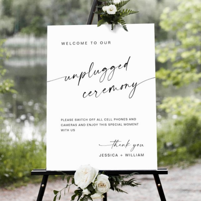 Elegant Minimalist Unplugged Wedding Ceremony Foam Board (Creator Uploaded)