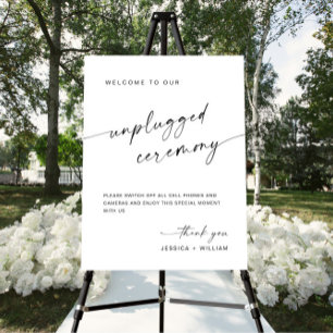 Elegant Minimalist Unplugged Wedding Ceremony Foam Board