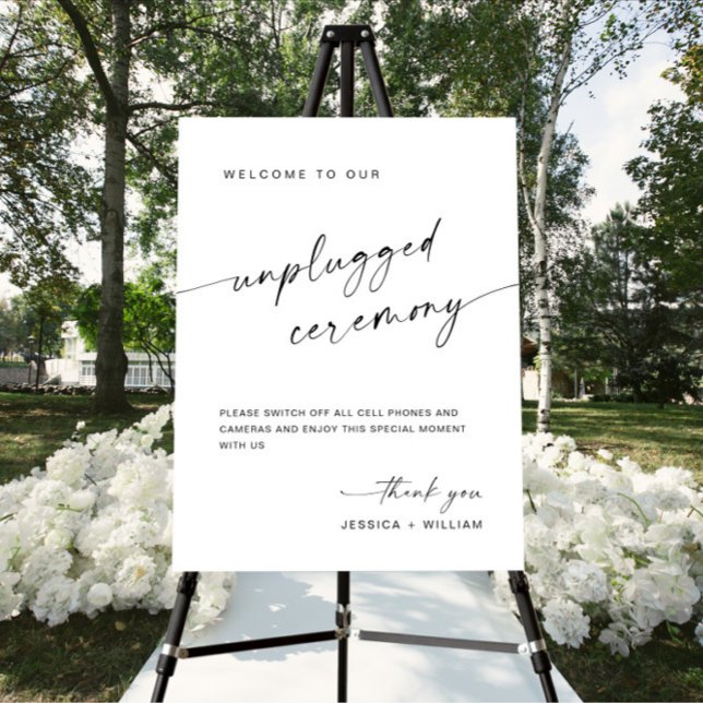 Elegant Minimalist Unplugged Wedding Ceremony Foam Board (Creator Uploaded)