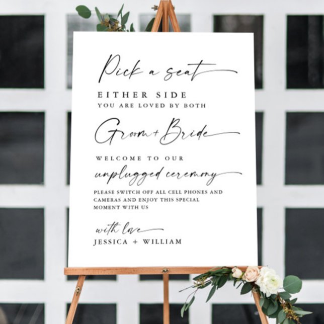 Elegant Minimalist Unplugged Wedding Ceremony Foam Board (Creator Uploaded)