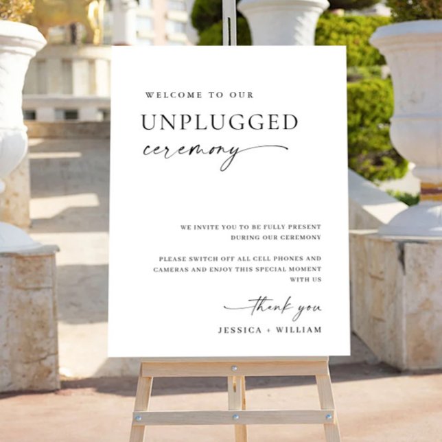 Elegant Minimalist Unplugged Wedding Ceremony Foam Board (Creator Uploaded)