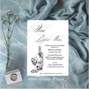 Elegant Minimalist Vino Before Wine Bridal Shower Invitation