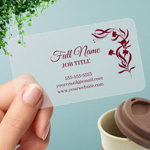 Elegant Minimalist Website Frosted Clear Business Cards