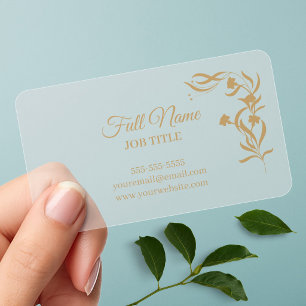Elegant Minimalist Website Frosted Clear Business Cards