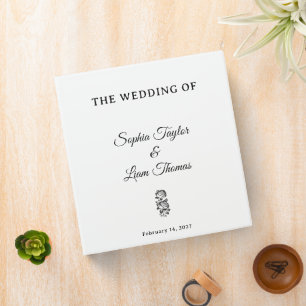 Elegant Minimalist Wedding 3 Ring Binder Design