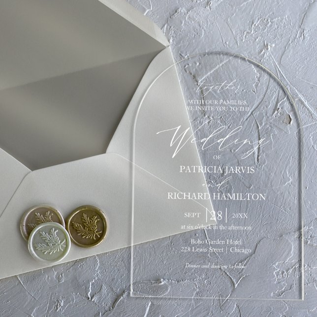 Elegant Minimalist Wedding Acrylic Invitations (Creator Uploaded)