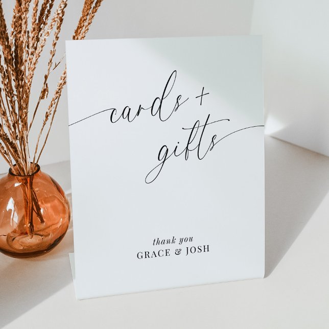 Elegant Minimalist Wedding Cards and Gifts Pedestal Sign (Creator Uploaded)