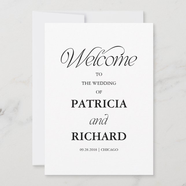 Elegant Minimalist Wedding Ceremony Program (Front)
