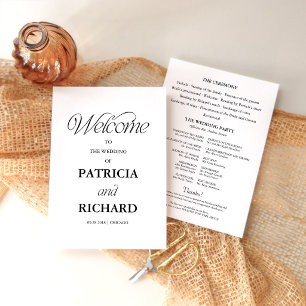 Elegant Minimalist Wedding Ceremony Program
