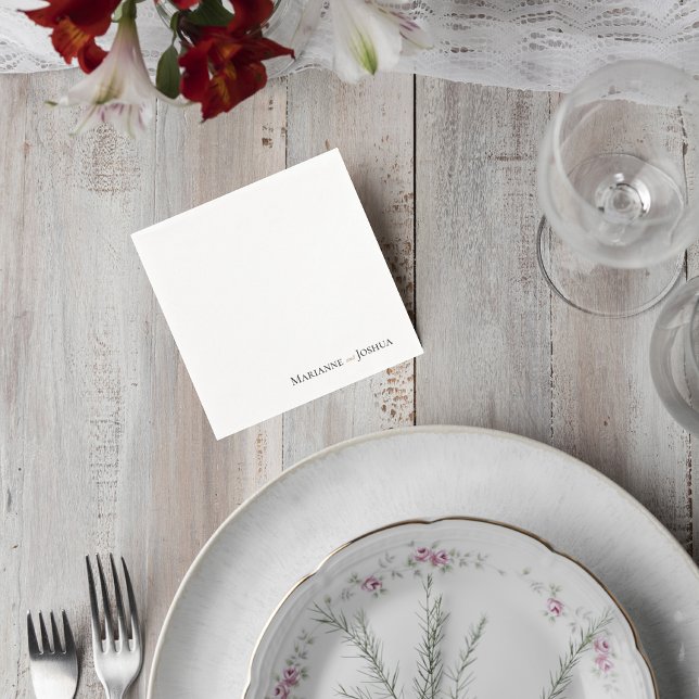 Elegant Minimalist Wedding Cocktail Napkins (Creator Uploaded)