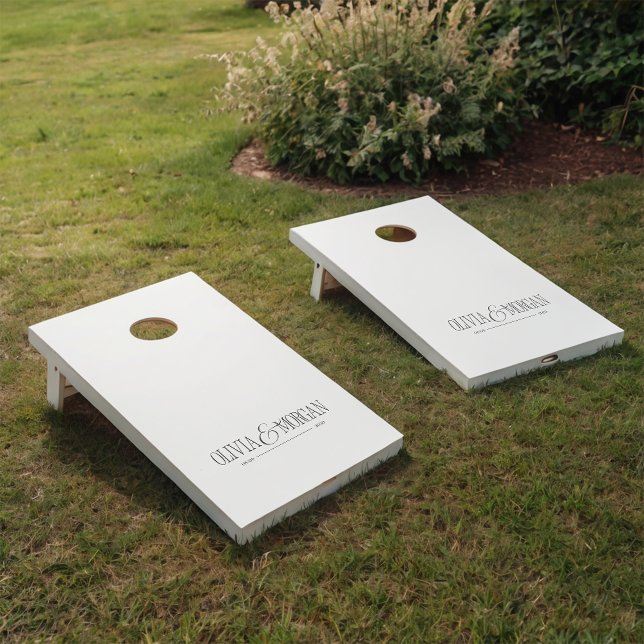Elegant & Minimalist Wedding Cornhole Set (Creator Uploaded)