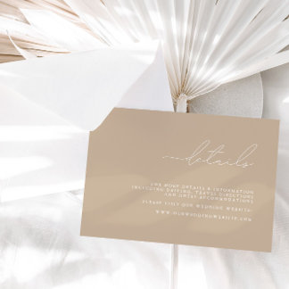 Elegant Minimalist Wedding Details Enclosure Card