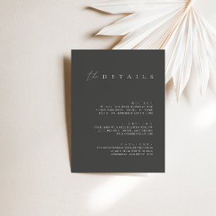 Elegant Minimalist Wedding Details Enclosure Card