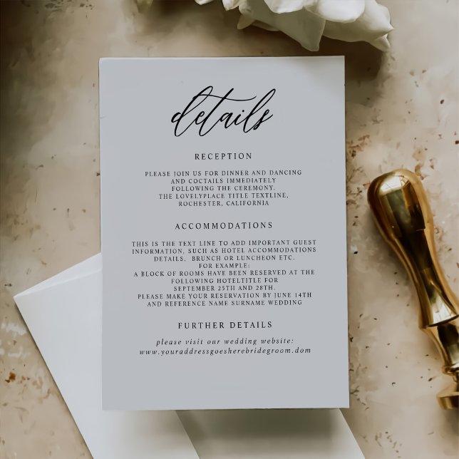 Elegant Minimalist Wedding Details Enclosure Card (Creator Uploaded)